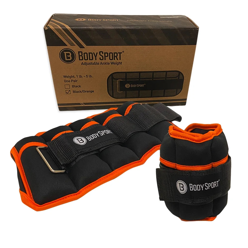 1 Pound – 5 Pound Black/Black Adjustable Ankle Weights for Men, Women, and Kids – Workout Aid for Added Resistance