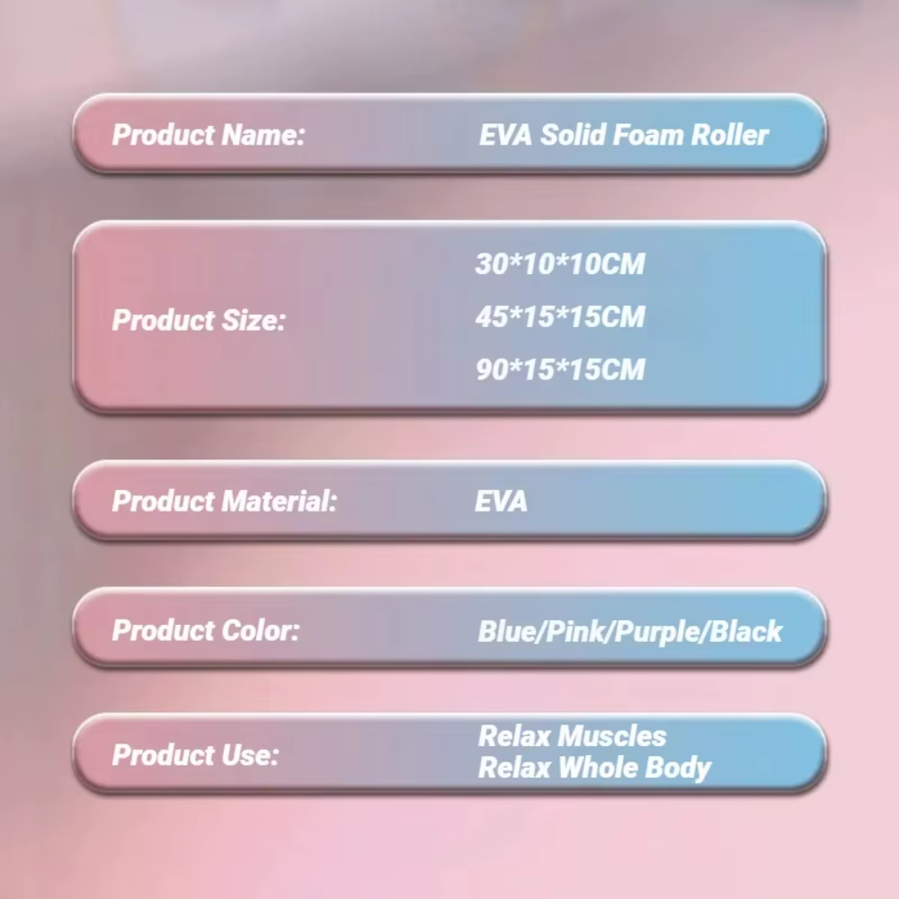 EVA Foam Yoga Roller for Pilates and Home Workouts