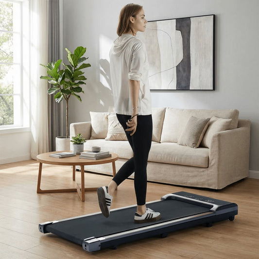 Walking Pad under Desk Treadmill with Remote Control Lightweight 2 in 1 Exercise Treadmill 0.6 to 3.8 Speed Range for Home Office Workout