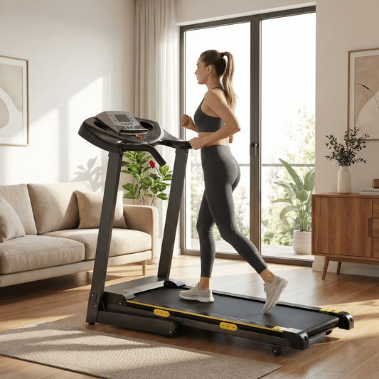 Treadmill with Incline Folding with 12 Level Automatic Incline 2.5Hp Power 8.5Mhp Speed Running Machine 15 Preset Training Program Electric Treadmill for Home Use