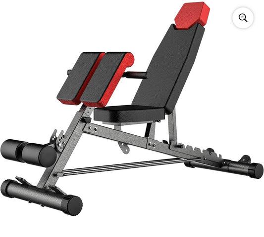 Multi-Functional FID Weight Bench for Full All-In-One Body Workout – Hyper Back Extension, Roman Chair, Adjustable Ab Sit up Bench, Incline Decline Bench, Flat Bench