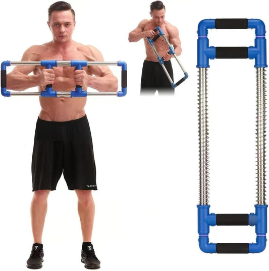 Push down Bar Machine - Chest Expander at Home Workout Equipment, Arm Exerciser Portable Spring Resistance Exercise Gym Kit for Home, Travel or Outdoors